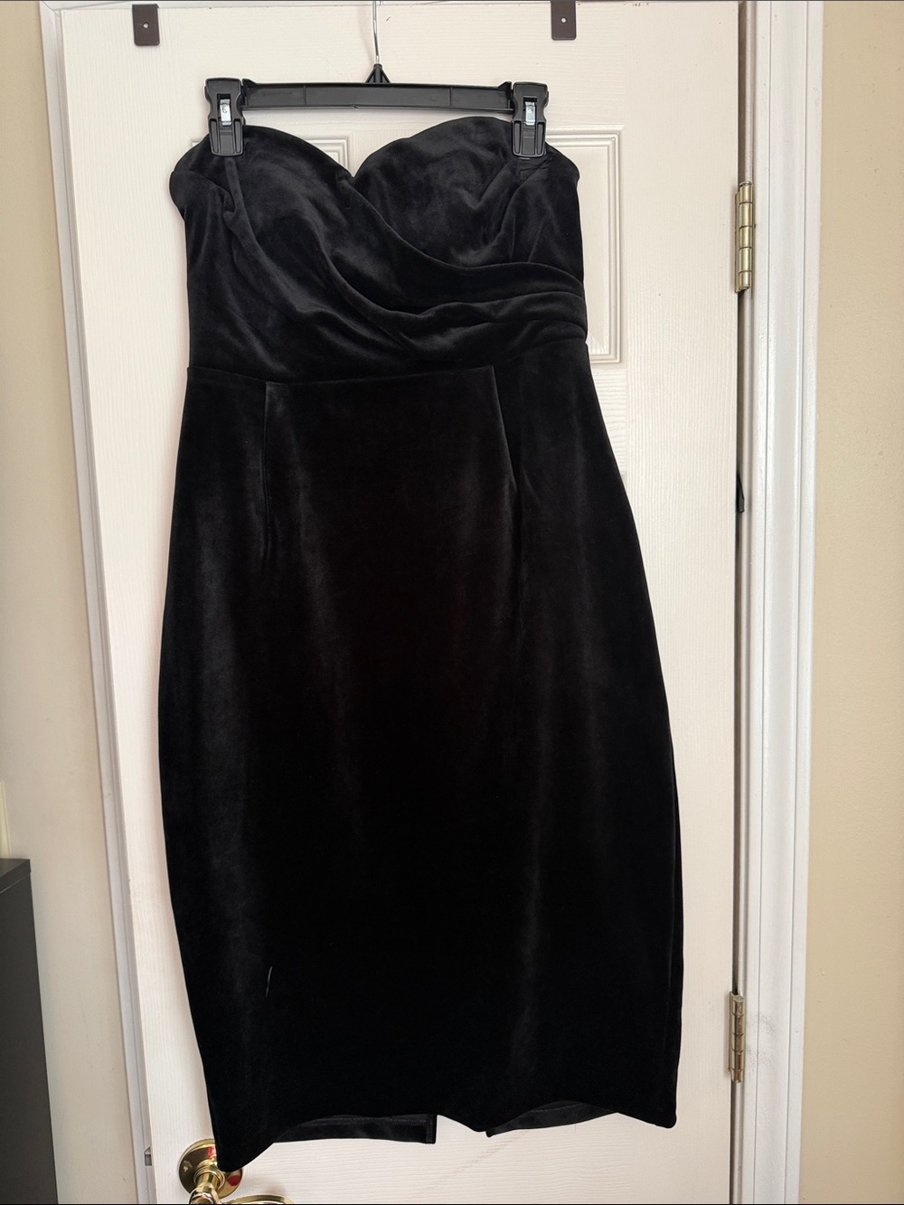 Express Strapless Black Velvet Cocktail Dress